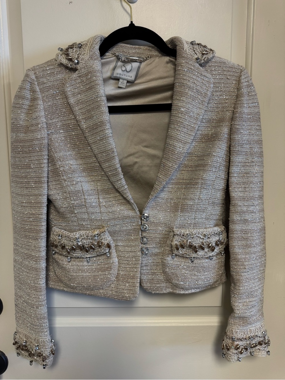 St. John Embellished Tweed Blazer